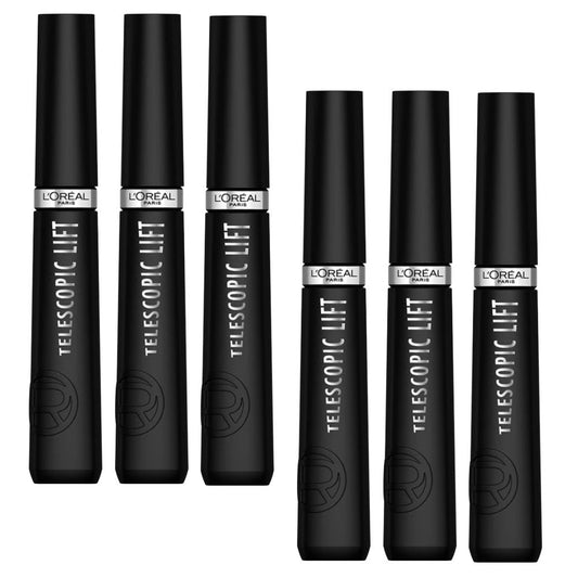 6x L'Oreal Paris Telescopic Lift Mascara - Extra Black