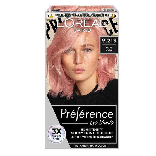 LOreal Preference Vivids Permanent Hair Colour 9.213 Rose Gold - pink