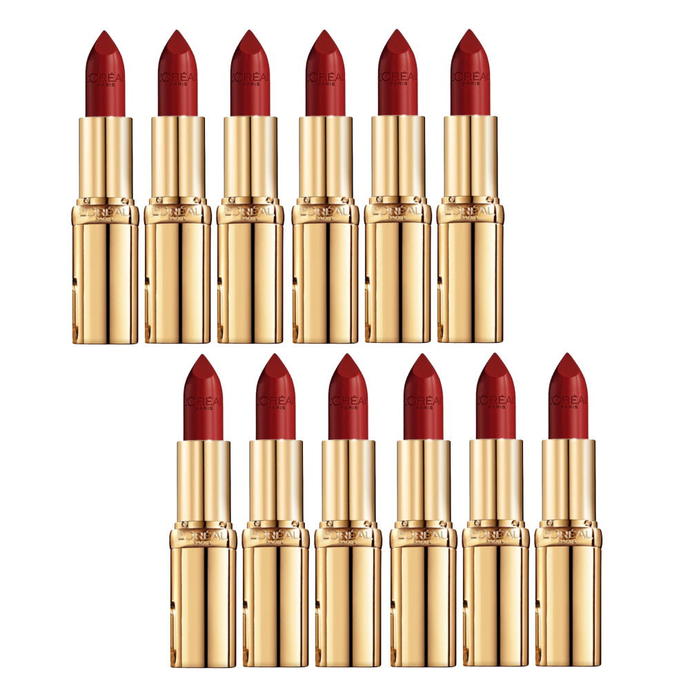 12x L'Oreal Paris Color Riche Satin Lipstick 124 S'il Vous Plait
