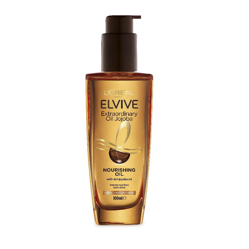 L'Oreal Elvive Extraordinary Oil Jojoba bottle on a white background