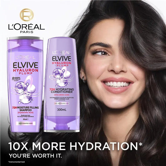 6pk L'Oreal Paris Hyaluron Plump Shampoo and Conditioner Set 300mL