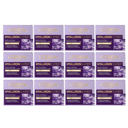 12pk LOreal Hyaluron Expert Replumping Moisturising Night Cream Mask spf20 - Makeup Australia Shop Now