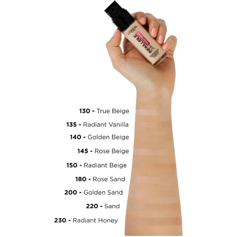 L'Oreal Paris Infallible Liquid Foundation 30ml Shade 130 Cool Rose