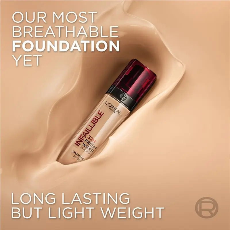 3x L'Oreal Paris Infallible Liquid Foundation 30ml 130 Cool Rose