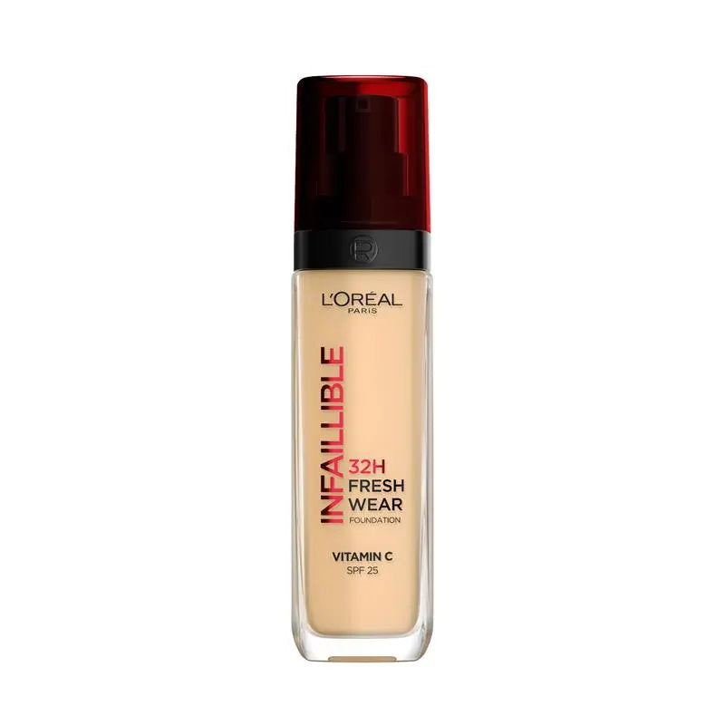 L'Oreal Infallible foundation bottle on a white background
