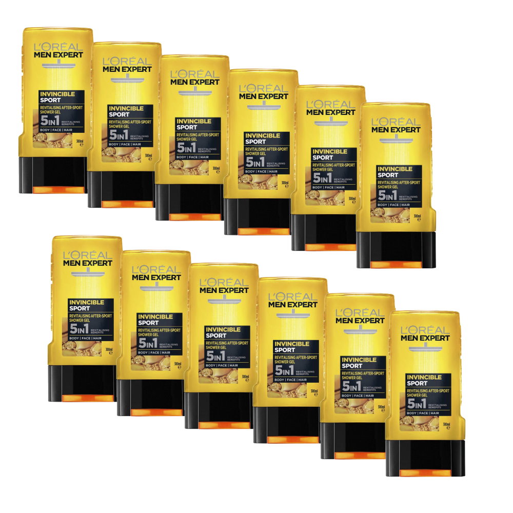 12x L'Oreal Men Expert Invincible Sport Shower Gel 300ml