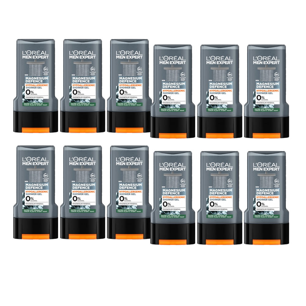 12x L’Oreal Men Expert Magnesium Defence Hypoallergenic Shower Gel 300ml