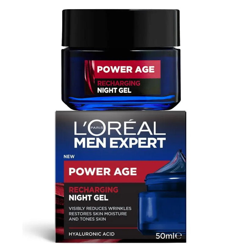 6x L'Oreal Paris Men Expert Power Age Recharging Night Gel 50ml