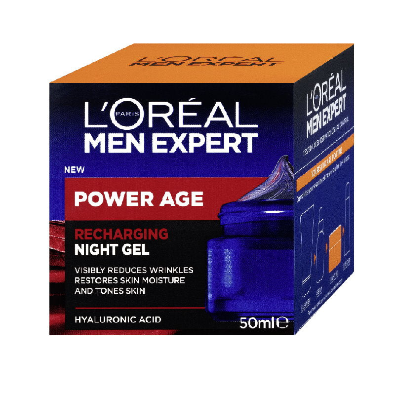 3x L'Oreal Paris Men Expert Power Age Recharging Night Gel 50ml