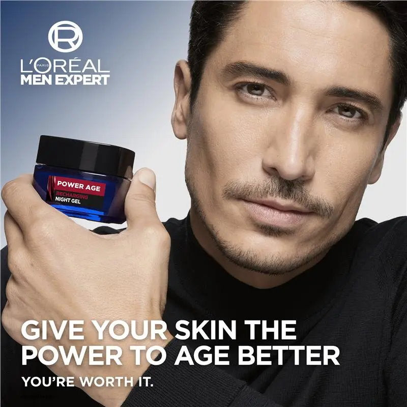3x L'Oreal Paris Men Expert Power Age Recharging Night Gel 50ml