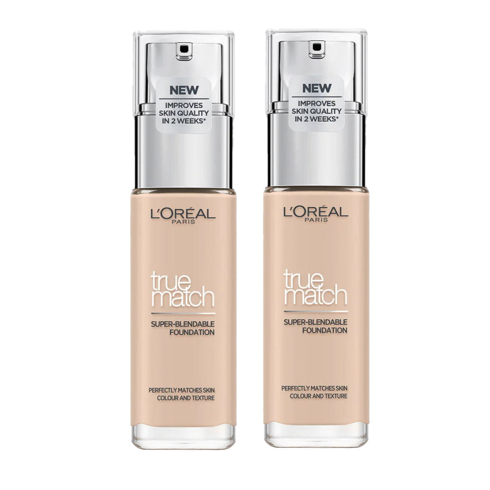 2x L'Oreal Paris True Match Super Blendable Liquid Foundation 30ml 2C Rose Vanilla