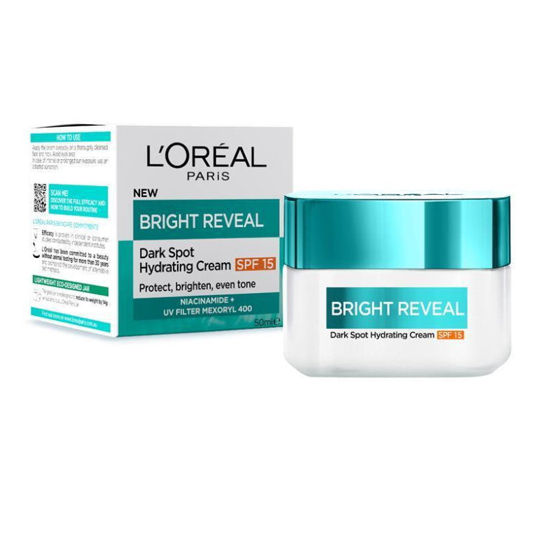 6x L'Oreal Paris Bright Reveal Dark Spot Hydrating Cream Moisturiser SPF15 50ml