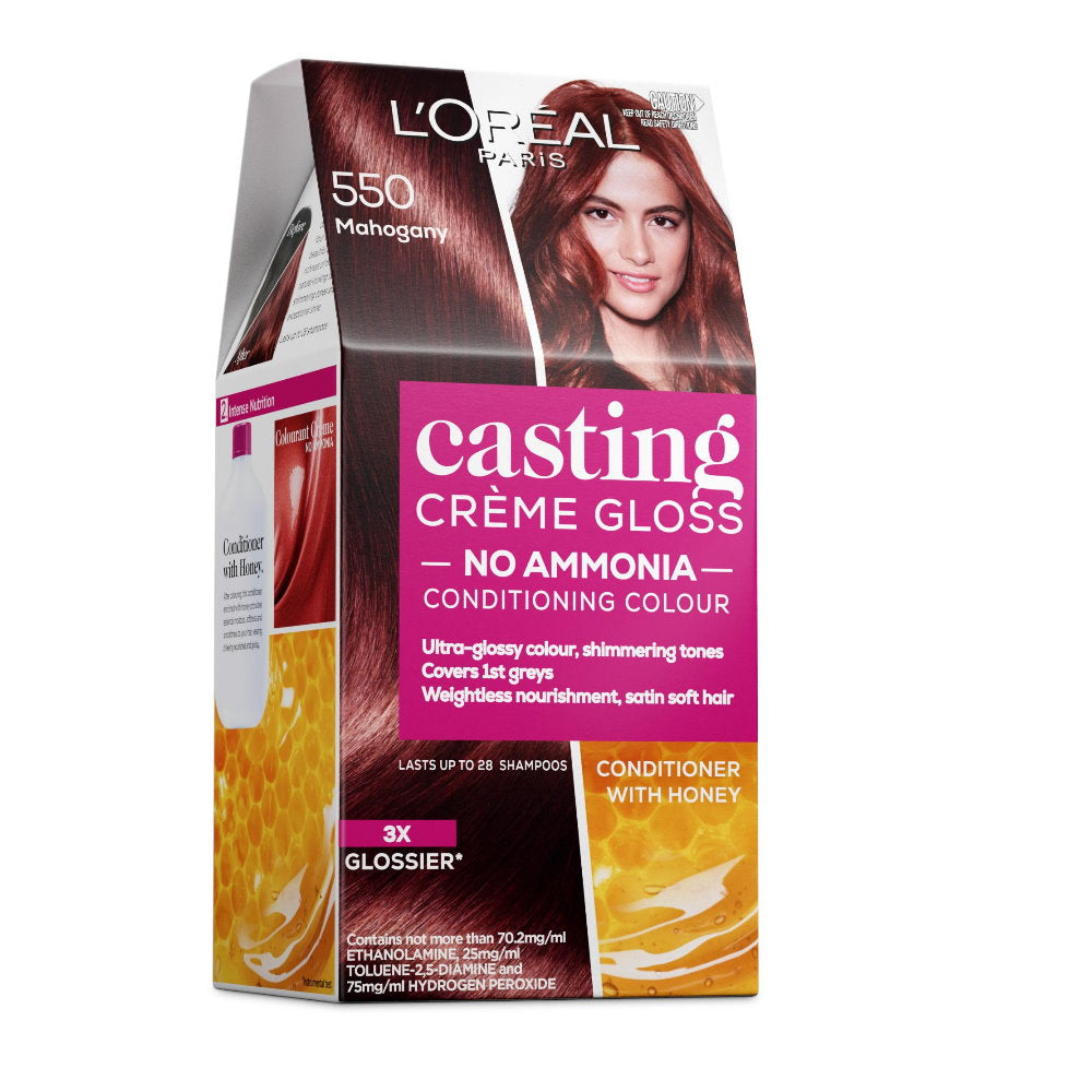 6x L'Oreal Paris Casting Creme Gloss Semi-Permanent Hair Colour 550 Mahogany