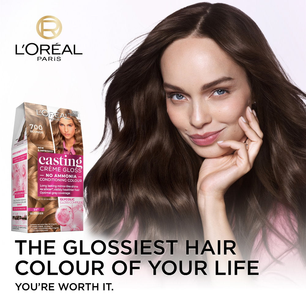 3x L'Oreal Paris Casting Creme Gloss Semi-Permanent Hair Colour 700 Dark Blonde