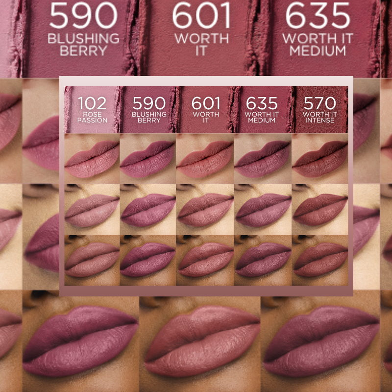 3x L'Oreal Paris Color Riche Blurred Matte in Balm Lipstick 601 Worth It