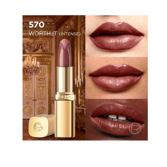 3x L'Oreal Paris Color Riche Satin Nude Intense Lipstick 570 Worth It Intense