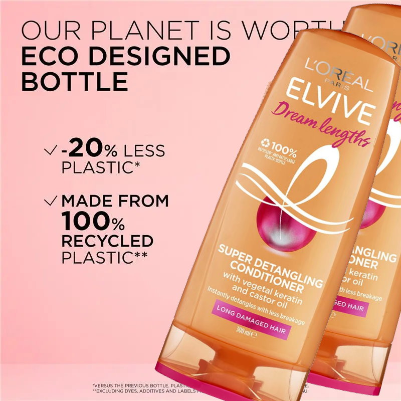 6pk L'Oreal Paris Elvive Dream Lengths Detangling Shampoo and Conditioner Set 300ml