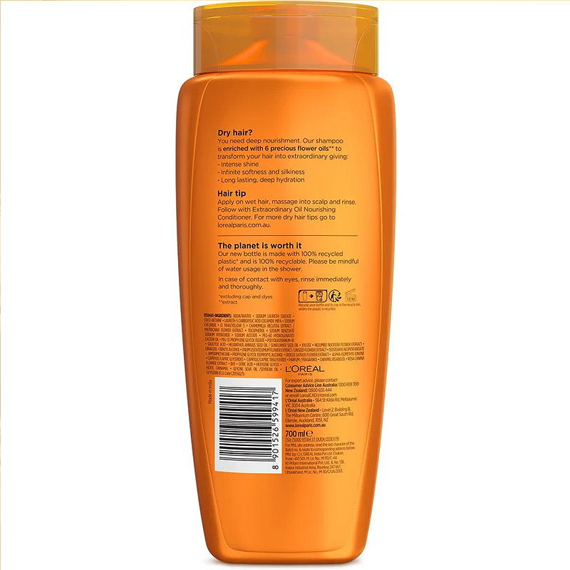 6x L'Oreal Paris Elvive Extraordinary Oil Nourishing Shampoo 700ml