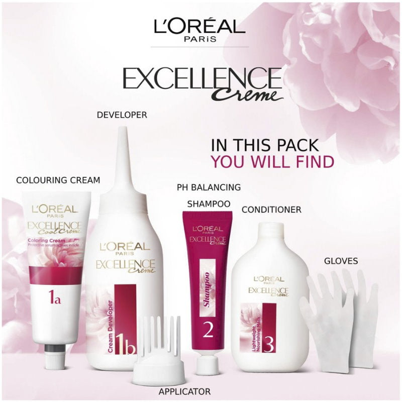 3pk L'Oreal Paris Excellence Creme Hair Colour 4 Dark Brown