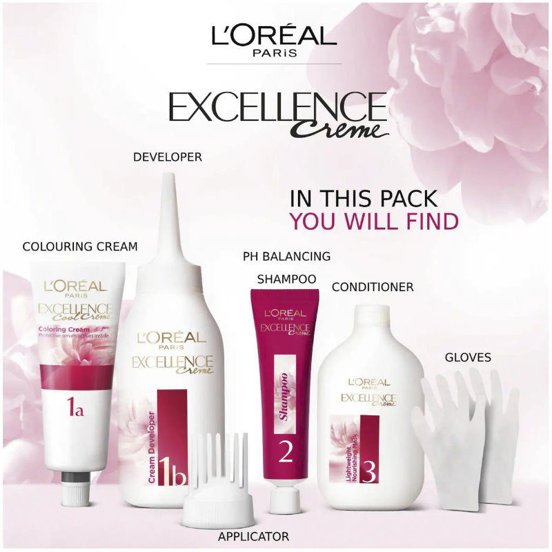 3x L'Oreal Paris Excellence Creme Hair Colour 5 Natural Brown