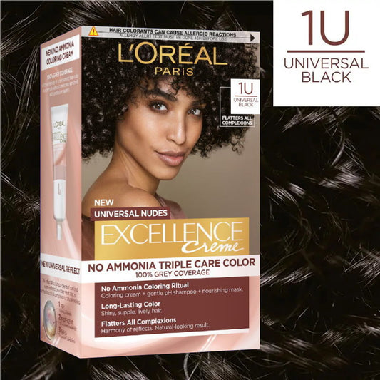 L'Oreal Paris Excellence Creme Universal Nudes Hair Colour 1U Black