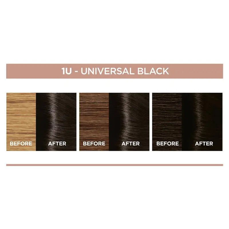6x L'Oreal Paris Excellence Creme Universal Nudes Hair Colour 1U Universal Black