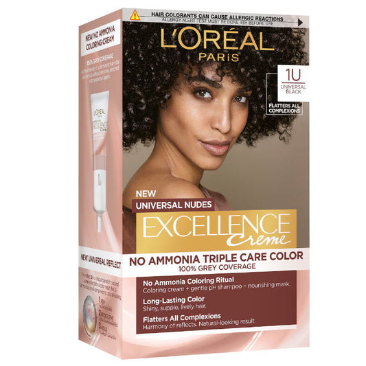 L'Oreal Paris Excellence Creme Universal Nudes Hair Colour 1U Black