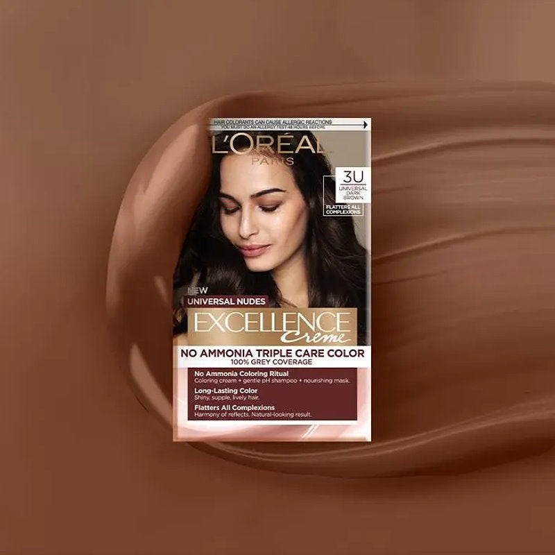 L'Oreal Paris Excellence Creme Universal Nudes Hair Colour 3U Dark Brown