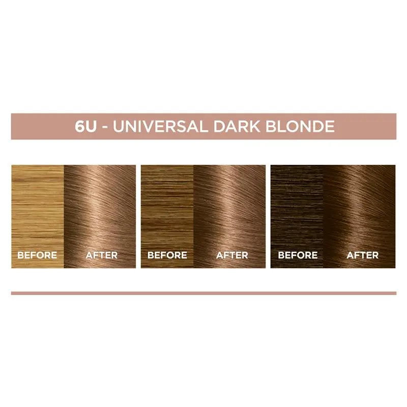 6x L'Oreal Paris Excellence Creme Universal Nudes Hair Colour 6U Dark Blonde