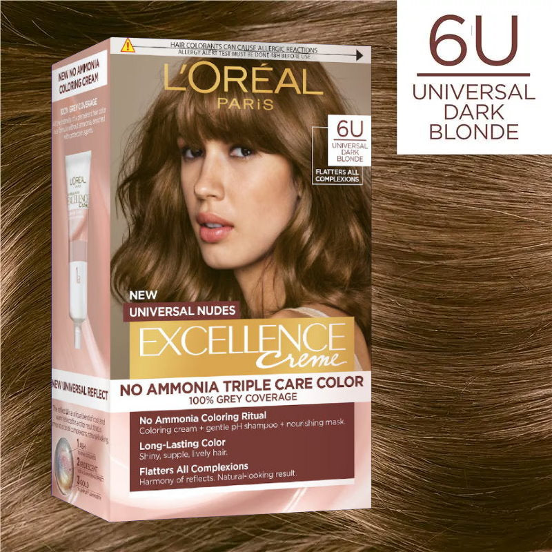 L'Oreal Paris Excellence Creme Universal Nudes Hair Colour 6U Dark Blonde