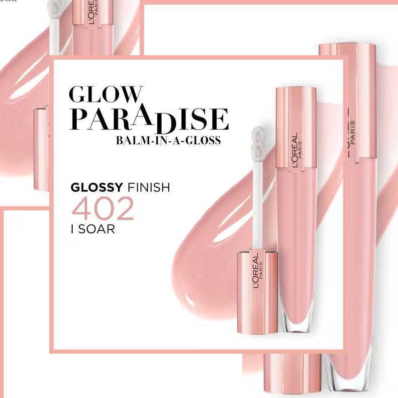 3pk L'Oreal Paris Glow Paradise Plumping Lip Gloss - 402 I Soar (carded)