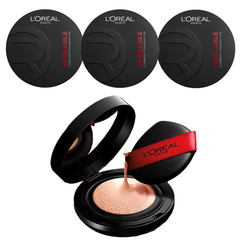 3x L'Oreal Paris Infallible 24H Fresh Wear Cushion Foundation 250 Neutral 11g