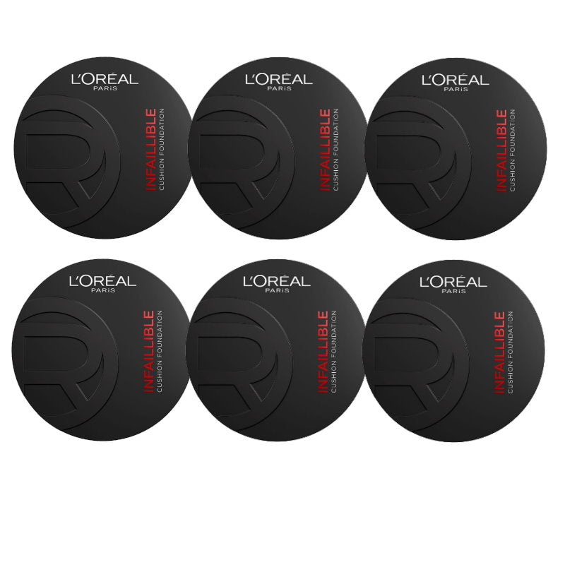 6x L'Oreal Paris Infallible 24H Fresh Wear Cushion Foundation 20 Cool 11g