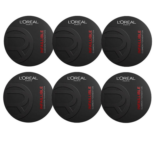 6x L'Oreal Paris Infallible 24H Fresh Wear Cushion Foundation 20 Cool 11g