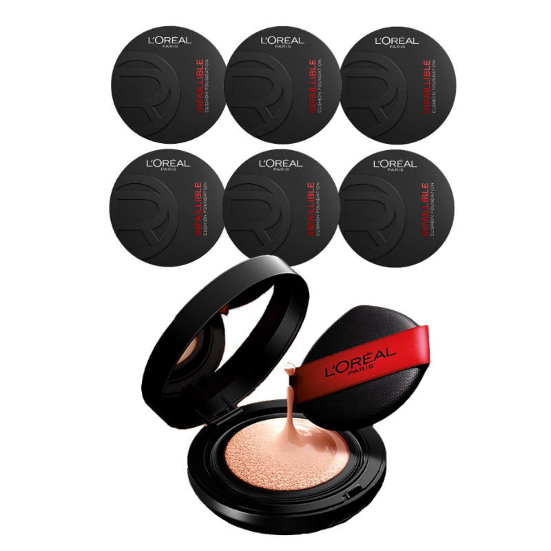 6x L'Oreal Paris Infallible 24H Fresh Wear Cushion Foundation 20 Cool 11g
