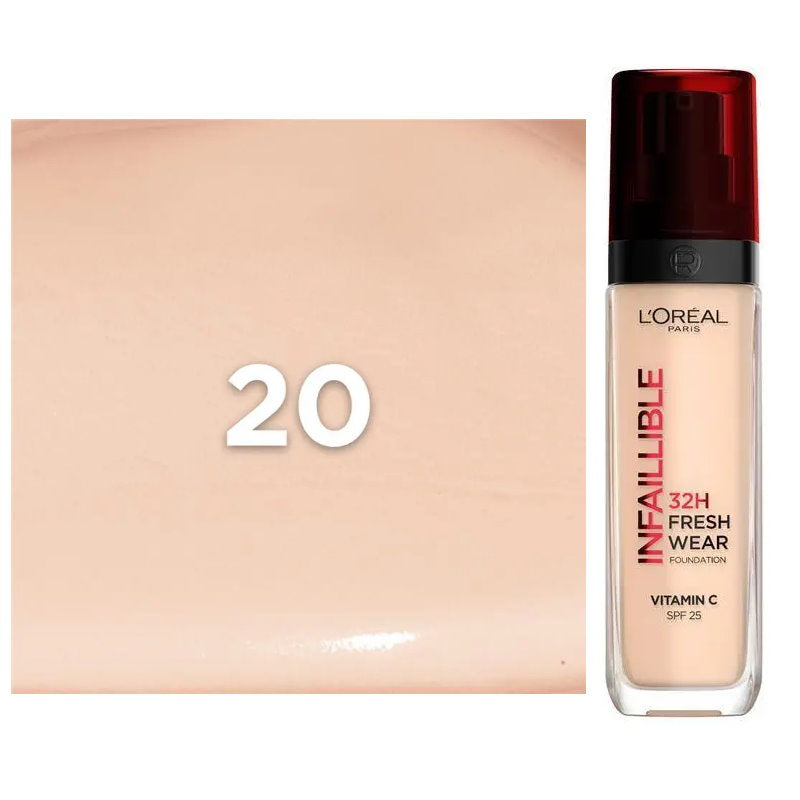 36x L'Oreal Paris Infallible 32H Freshwear Foundation 30ml - Shade 20 Neutral