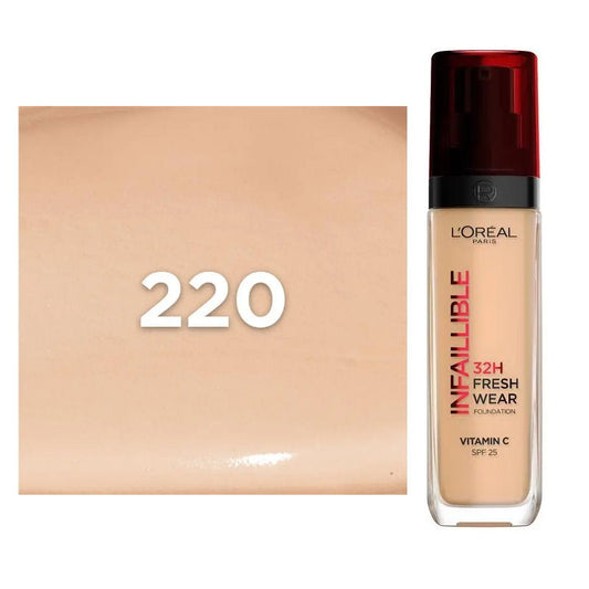 L'Oreal Paris Infallible 32H Freshwear Foundation 30ml 220 Sand / Neutral Undertone