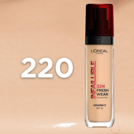 L'Oreal Paris Infallible 32H Freshwear Foundation 30ml 220 Sand / Neutral Undertone
