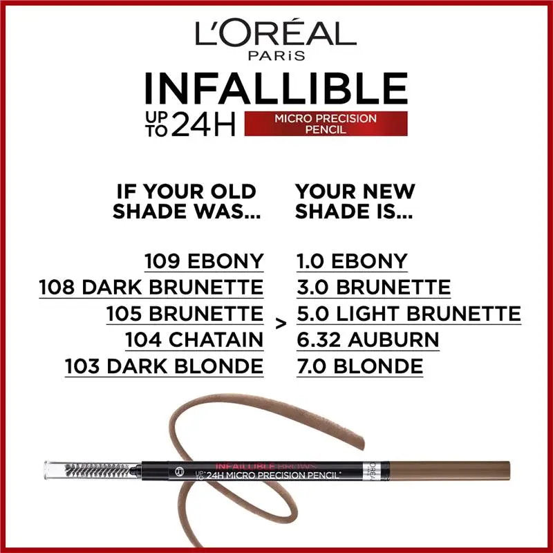 3x L'Oreal Paris Infallible Brows 24H Micro Precision Pencil 3.0 Brunette