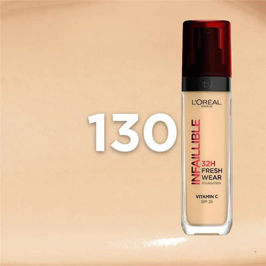 L'Oreal Paris Infallible Liquid Foundation 30ml Shade 130 Cool Rose