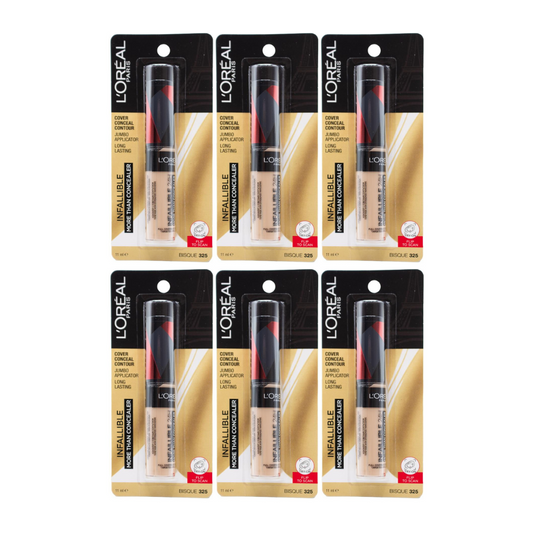 6x L'Oreal Paris Infallible More Than Concealer 11ml 325 Bisque