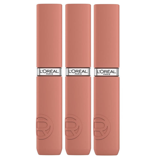 3x L'Oreal Paris Le Matte Resistance Liquid Lipstick 5ml 601 Worth It