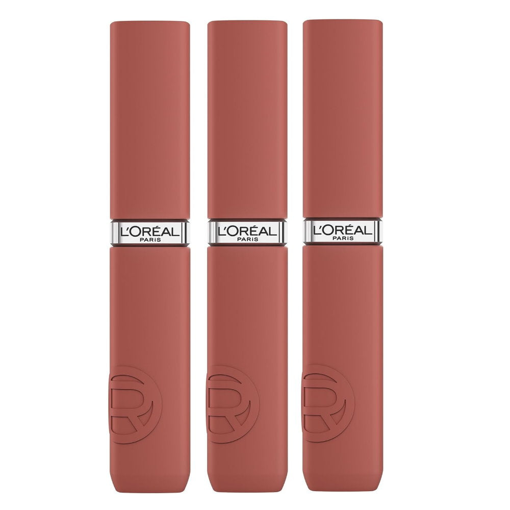 3x L'Oreal Paris Le Matte Resistance Liquid Lipstick 5ml 635 Worth It Medium