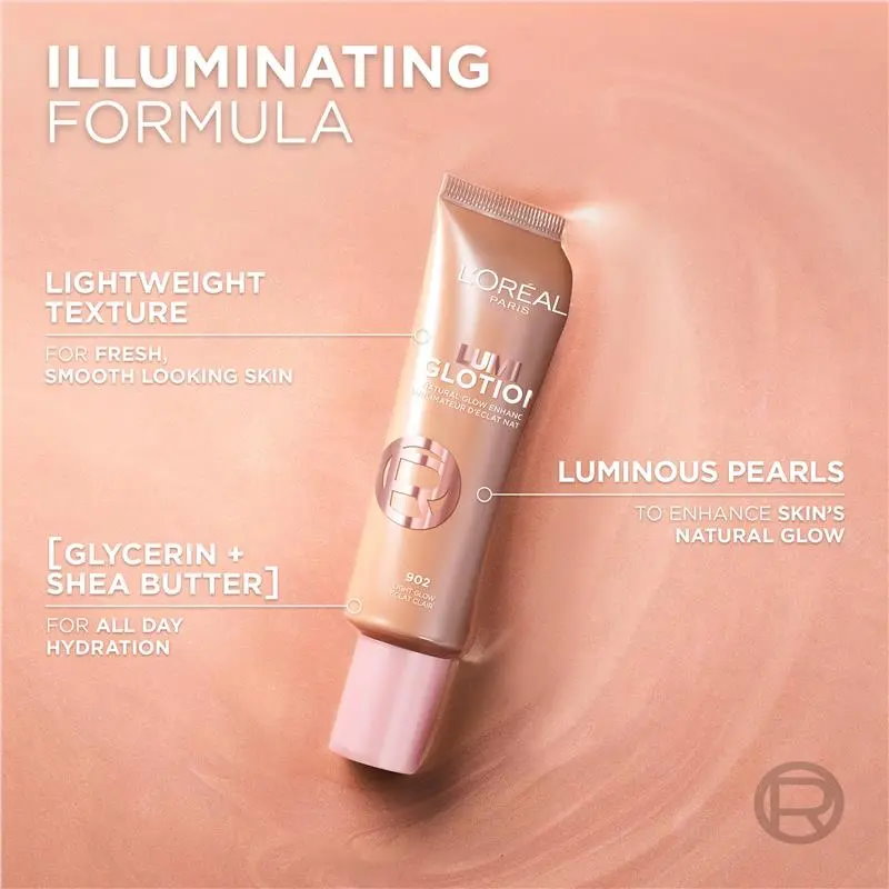 3x L'Oreal Paris Lumi Glotion 40ml - 902 Light Glow
