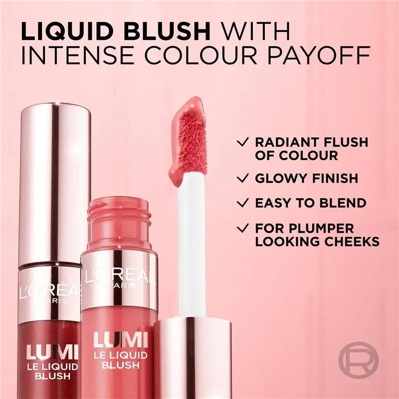 3x L'Oreal Paris Lumi Le Liquid Blush 10ml 625 Gold Pink