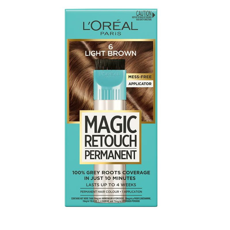 3x L'Oreal Paris Magic Retouch Permanent Hair Colour 6 Light Brown