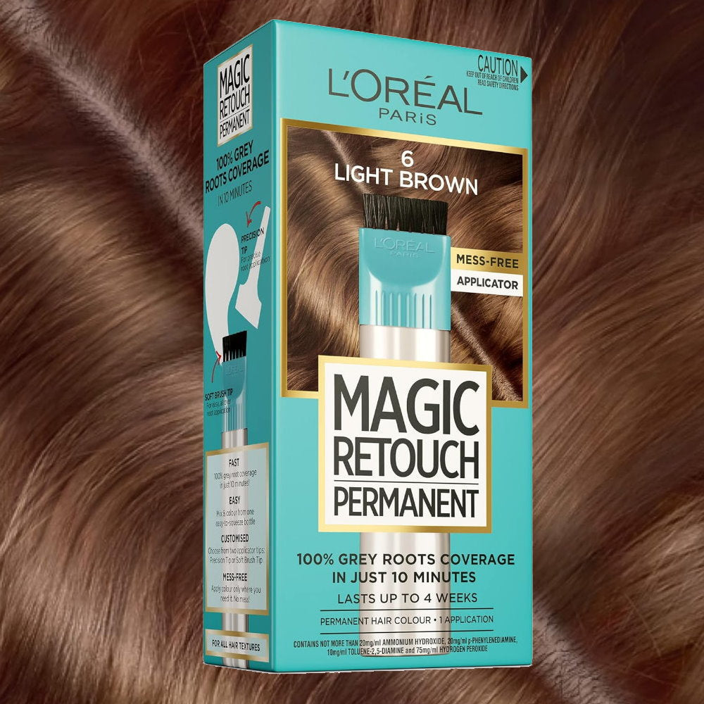 12x L'Oreal Paris Magic Retouch Permanent Hair Colour 6 Light Brown