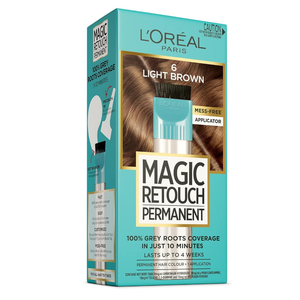 12x L'Oreal Paris Magic Retouch Permanent Hair Colour 6 Light Brown