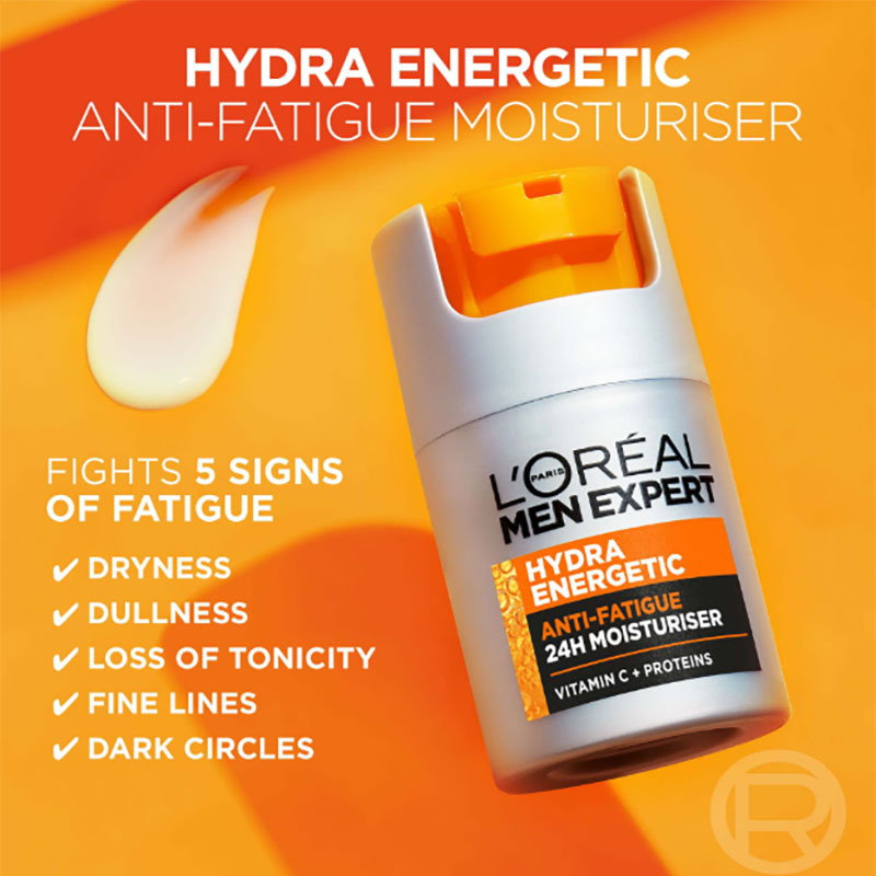12x L'Oreal Paris Men Expert Hydra Energetic 24hr Anti Fatigue Moisturiser 50ml