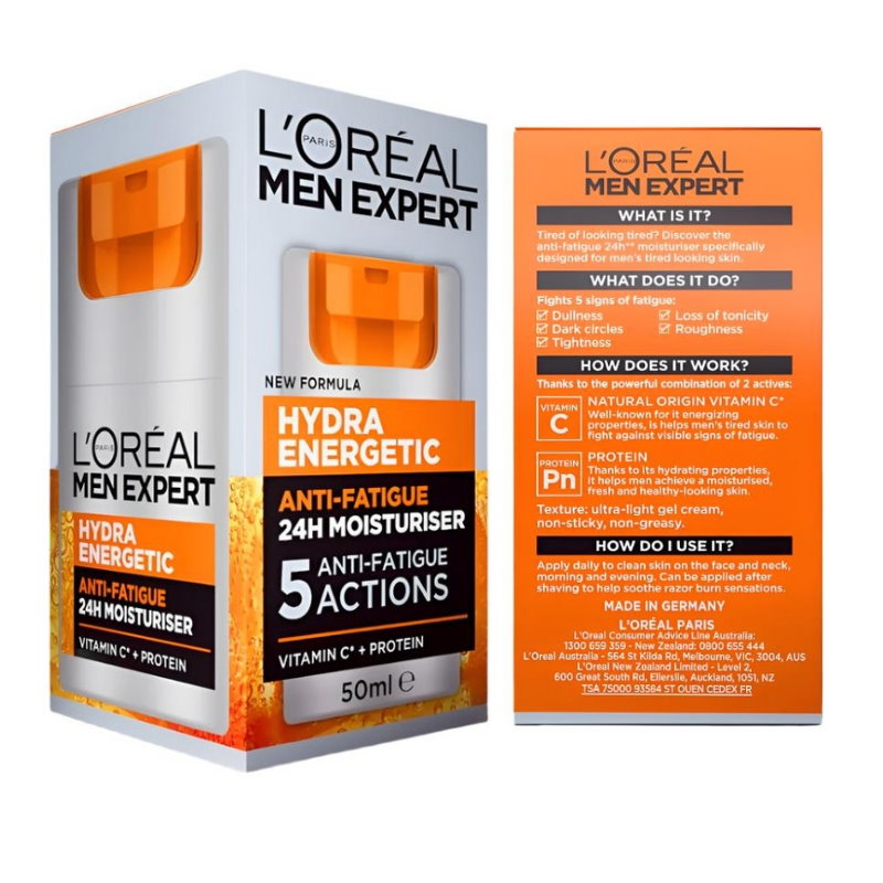 48x L'Oreal Paris Men Expert Hydra Energetic 24hr Anti Fatigue Moisturiser 50ml
